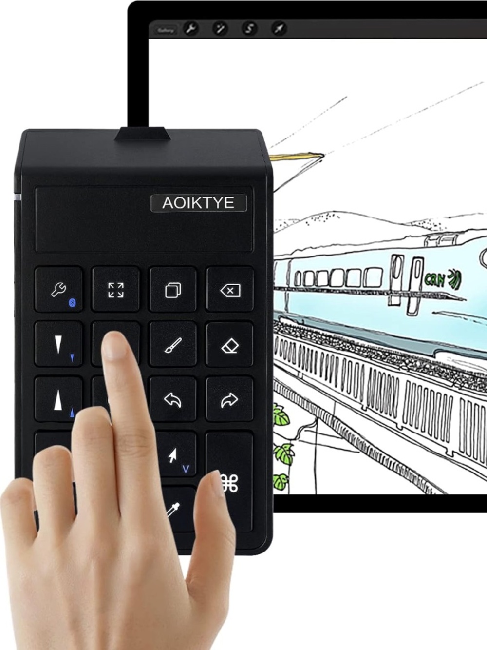 AOIKTYE Procreate Shortcut Keyboard Wireless iPad Drawing Controller